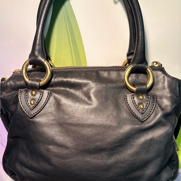 Marc Jacobs Black Leather Shoulder Bag with Gold Hardware - Picture 7 of 10